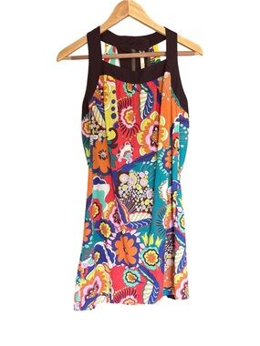 🌸 Uncle Frank Vibrant Retro Floral Sleeveless Swing Dress Women’s Size Medium 🌸